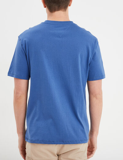 T-shirt oversize col rond coton Creeks bleu roi homme