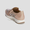 Baskets zippées en cuir pied large sable femme