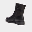 Boots motarde fourr&eacute;es avec boucles noir femme