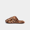 Chaussons mules fausse fourrure noir femme