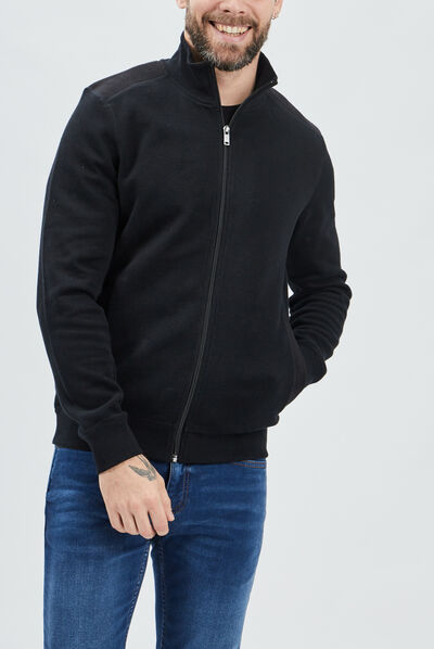 Gilet zippé avec col montant noir homme
