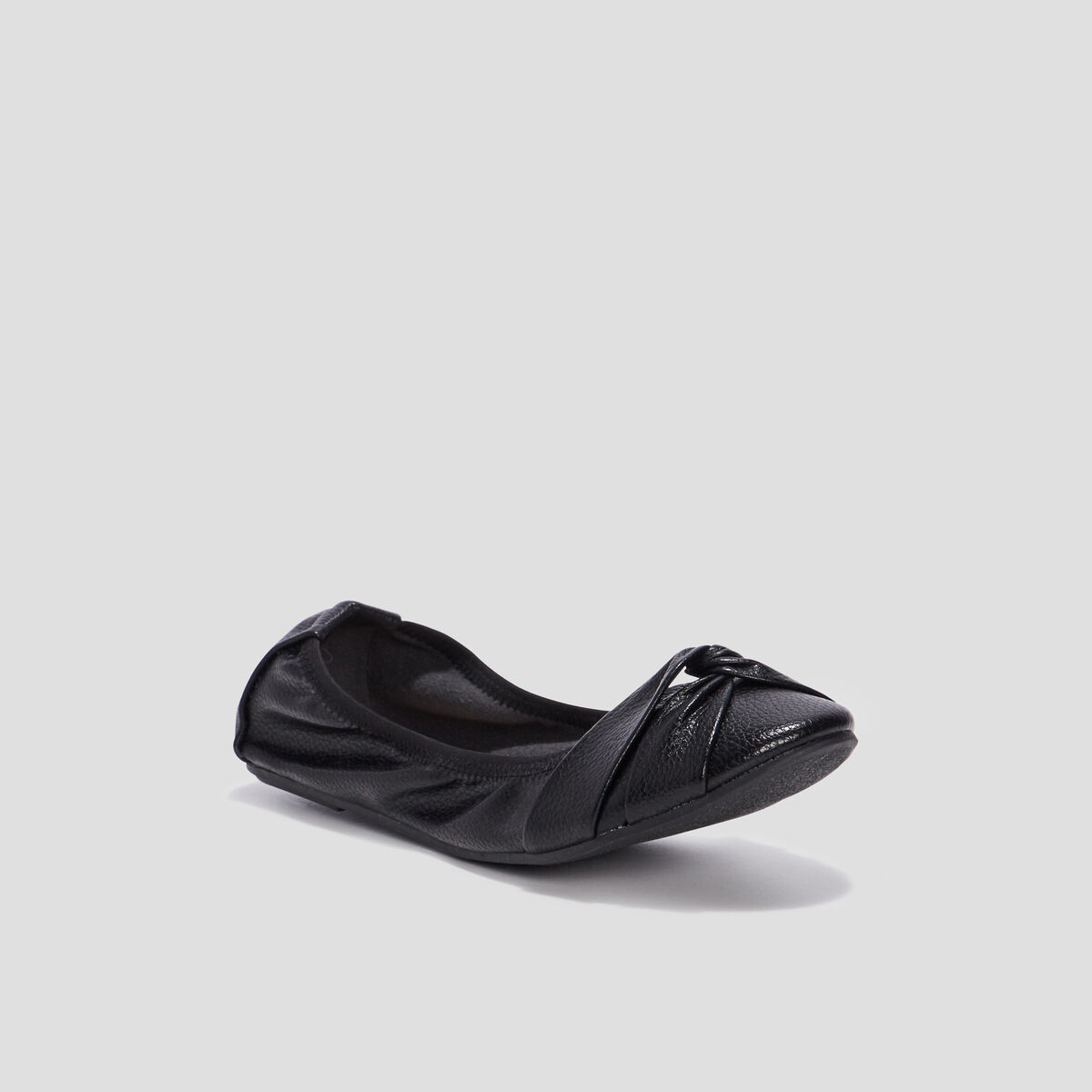 Ballerines d&eacute;tail effet nou&eacute; noir femme