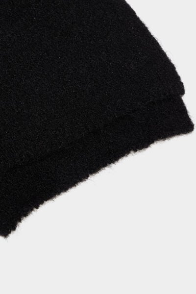 Cagoule &eacute;charpe 2 en 1 en maille noir femme