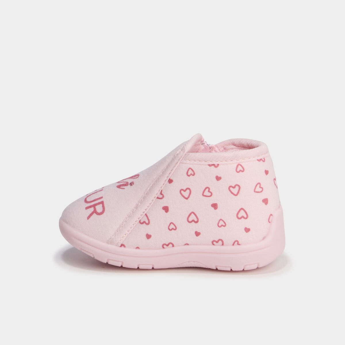 Chaussons bottillons zipp&eacute;s rose b&eacute;b&eacute; fille