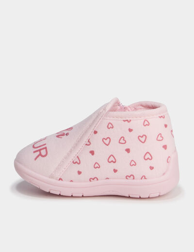 Chaussons bottillons zipp&eacute;s rose b&eacute;b&eacute; fille