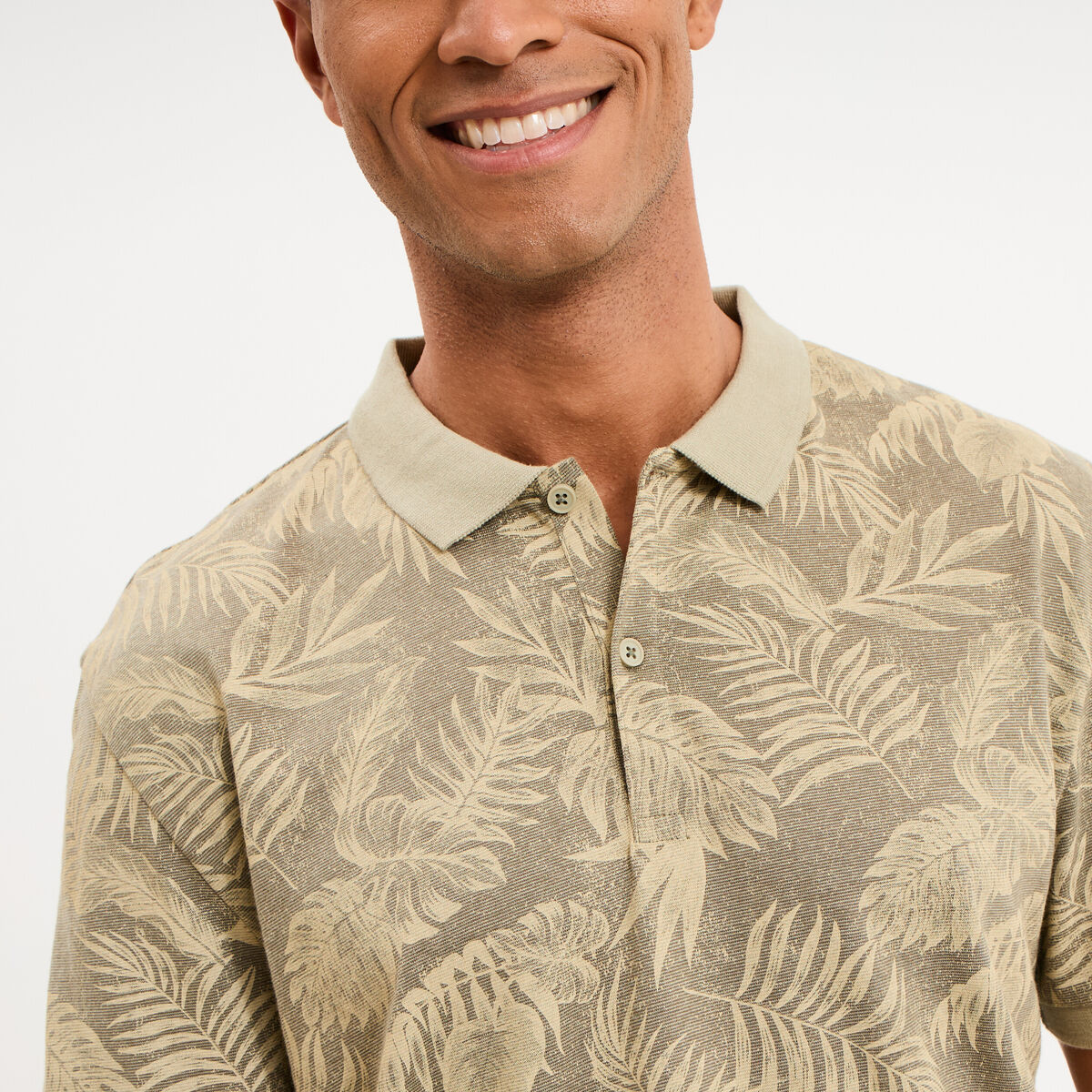 Polo jersey droit manches courtes coton vert homme
