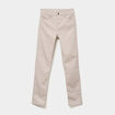 Pantalon slim en coton elasthanne beige femme