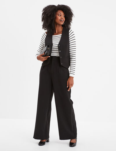 Pull côtelé col carré tricotage en côte blanc femme