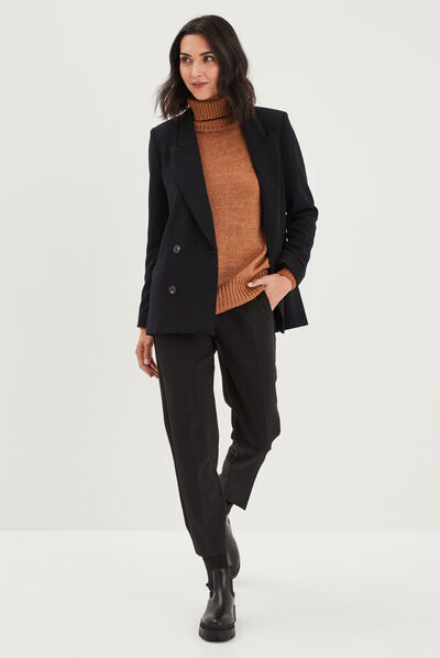 Veste blazer double boutonnage Liberto noir femme