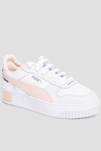 Tennis basses en cuir Puma Carina Street rose femme