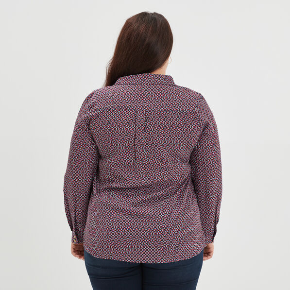 Chemise manches longues coupe ajustée rouge femme grande taille