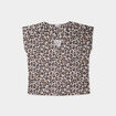 T-shirt col en V manches courtes beige femme