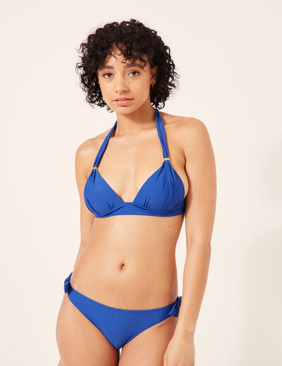 Haut de maillot de bain forme triangle bleu electrique femme