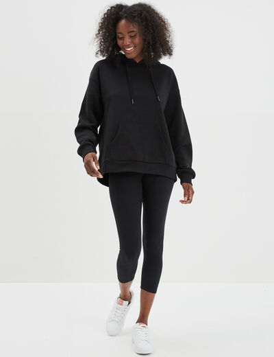 Legging 7/8ème taille élastiquée noir femme