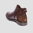 Boots chelsea en cuir zippées marron homme