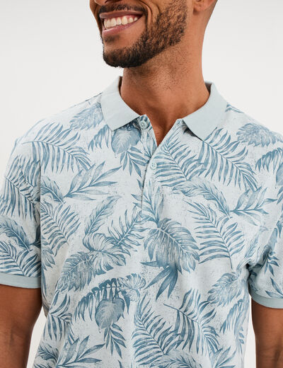 Polo jersey droit manches courtes coton gris homme