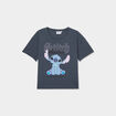T-shirt manches courtes coton Stitch gris foncé femme