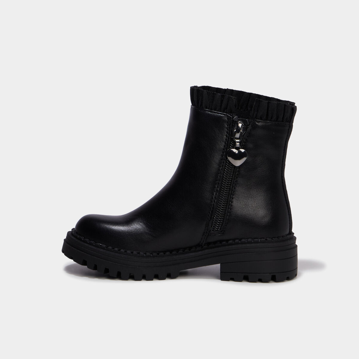 Boots chelsea zipp&eacute;es avec volants noir fille