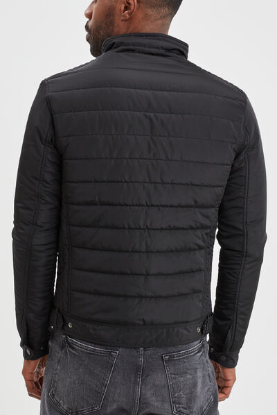 Blouson droite zippée noir homme