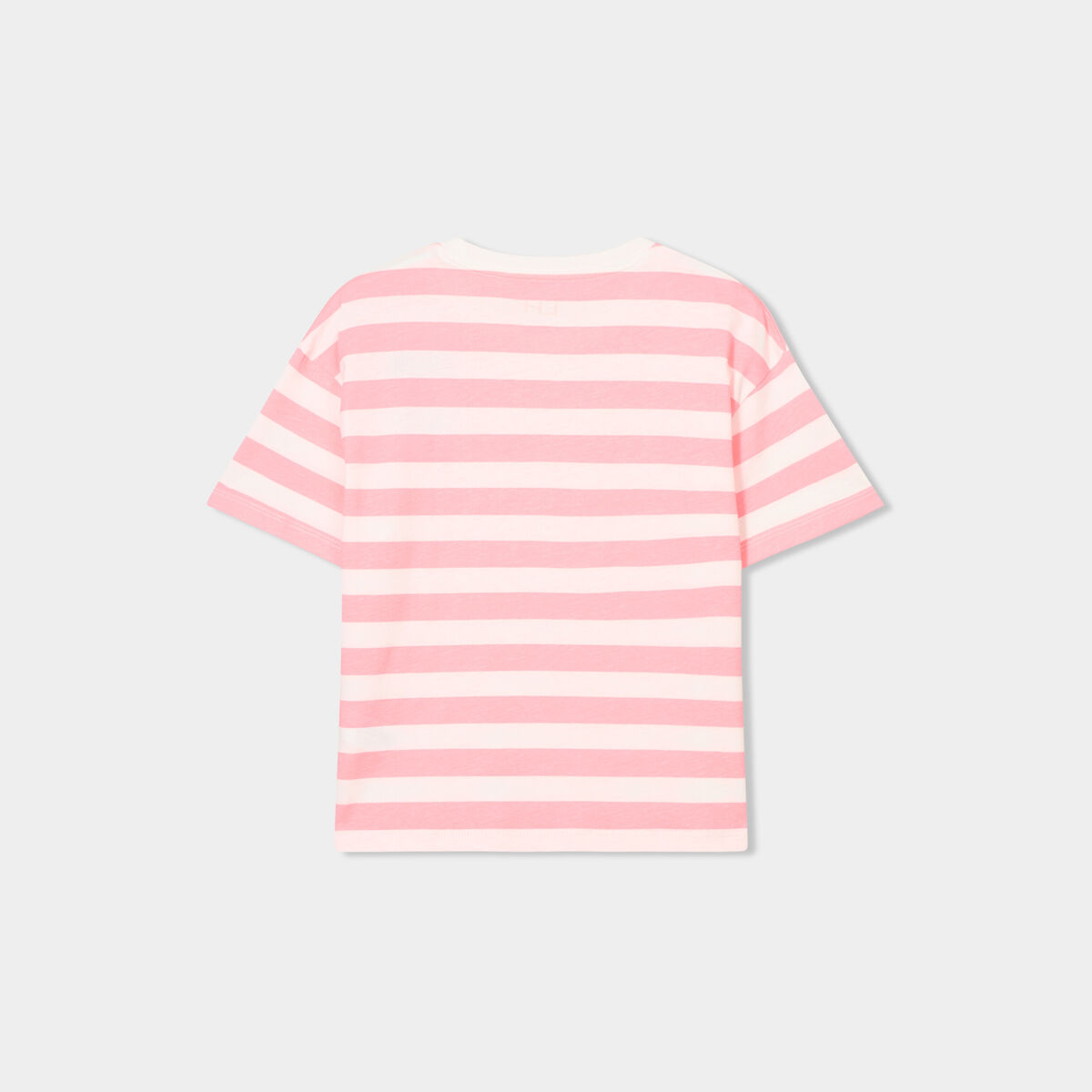 T-shirt col rond manches courtes coton ecru fille