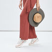 Chapeau capeline tressé multicolore femme