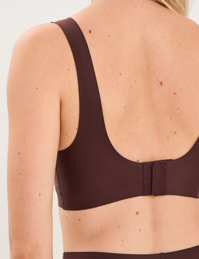 Soutien-gorge brassi&egrave;re microfibre marron femme