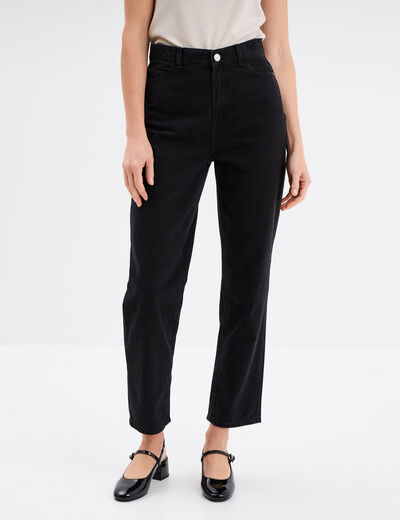 Jeans mom 7/8ème taille haute Creeks denim noir femme