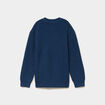 Pull col rond manches longues coton bleu fonc&eacute; gar&ccedil;on