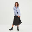 Jupe midi satinée évasée noir femme