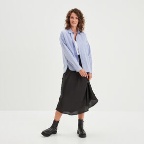 jupe midi satinee evasee noir femme Jupe midi satinée évasée noir femme