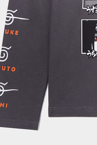 T-shirt Naruto Shippuden Sasuke Itachi gris foncé garçon