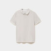 Polo slim manches courtes stretch gris clair homme