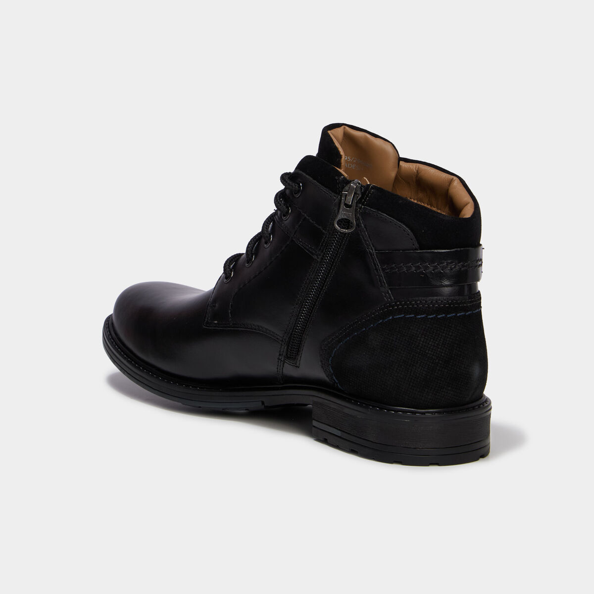 Bottines zipp&eacute;es en cuir noir homme