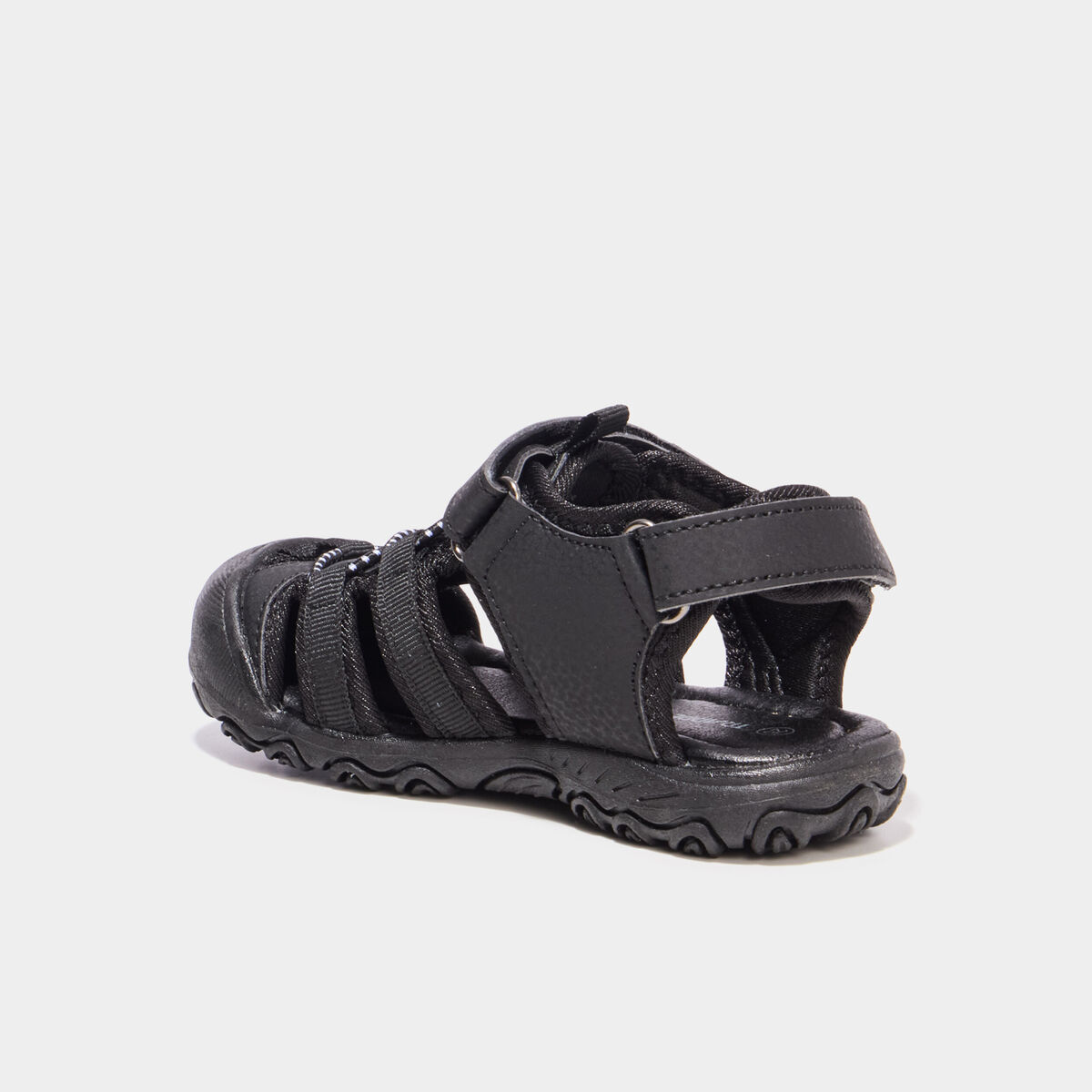 Sandales &agrave; scratchs avec bout renforc&eacute; noir gar&ccedil;on