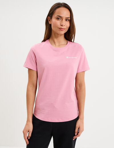 T-shirt manches courtes coton Champion rose femme