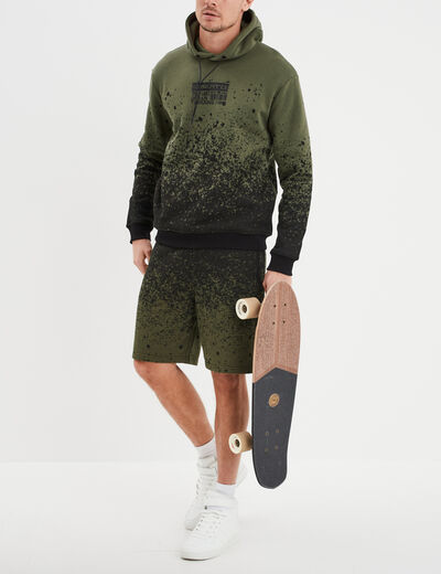 Short jogging droit à coulisse vert kaki homme