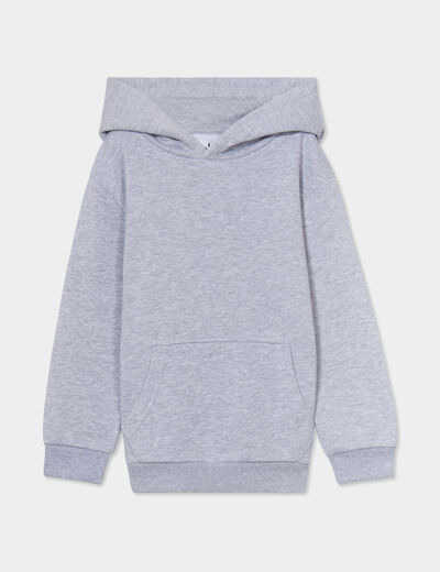Sweat à capuche hoodie oversize gris clair garçon