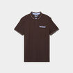 Polo manches courtes 1 poche coton marron foncé homme