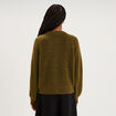 Gilet cardigan col rond boutonn&eacute; vert olive femme