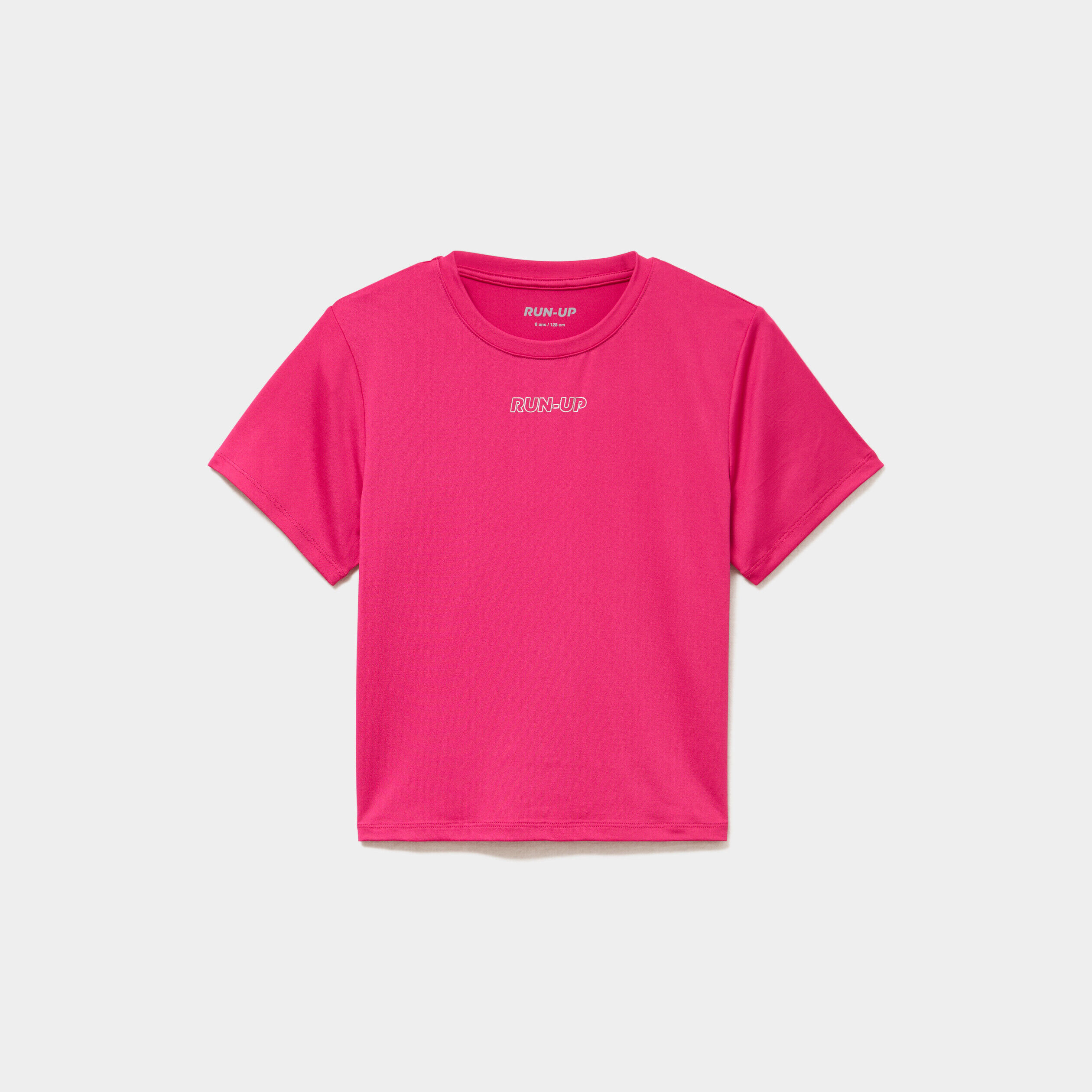 T-shirt ajusté manches courtes rose fushia fille