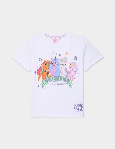 T-shirt manches courtes Mon Petit Poney blanc fille