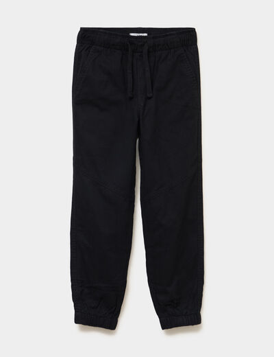 Pantalon jogger chaud doubl&eacute; coton noir gar&ccedil;on