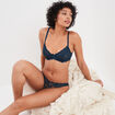 Culotte en dentelle bleu canard femme