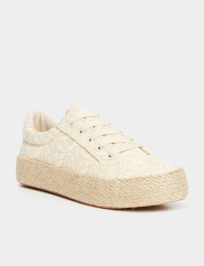 Tennis basses en toile sable femme