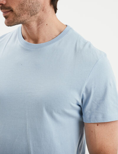 T-shirt en coton manches courtes bleu ciel homme