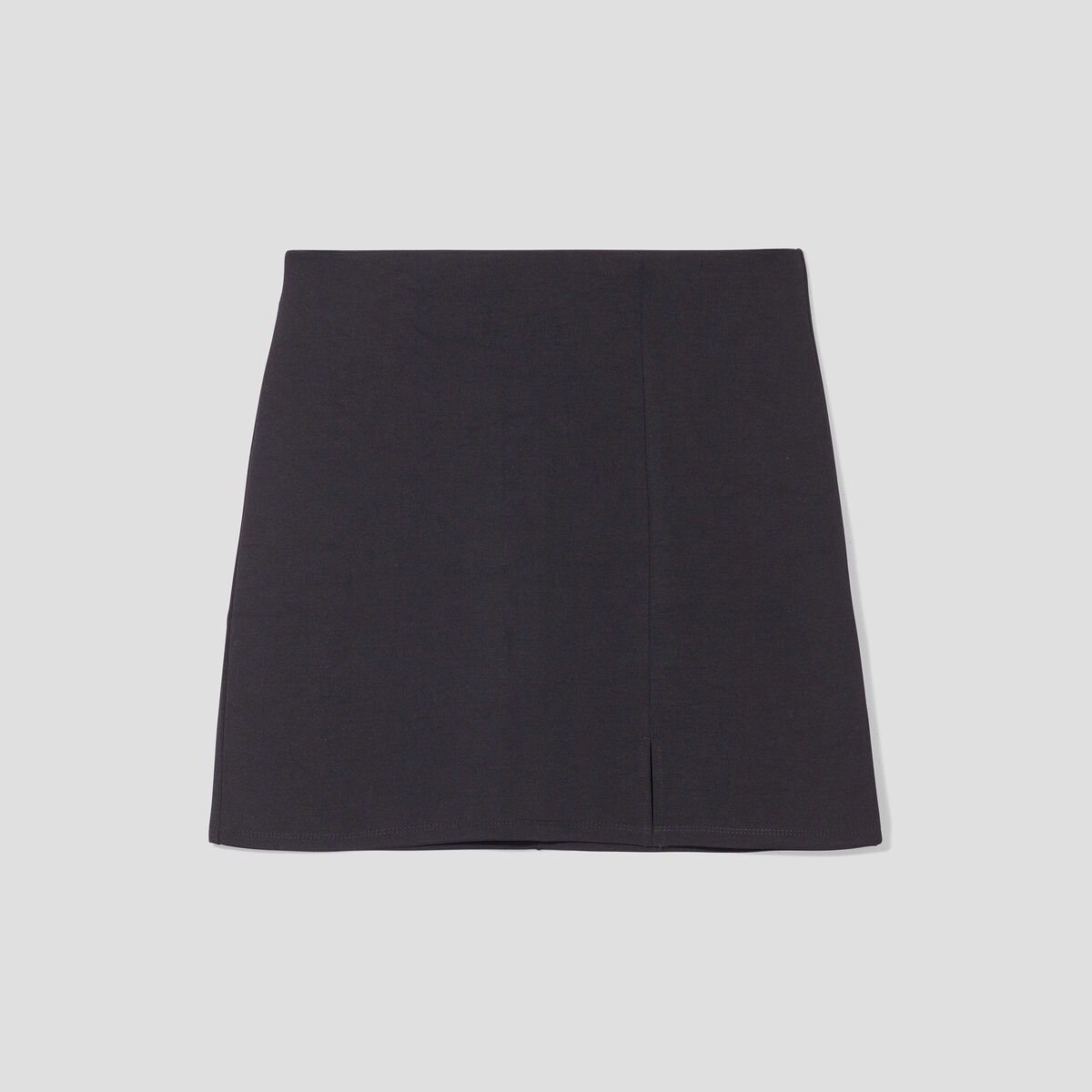 Jupe courte droite avec fente noir femme