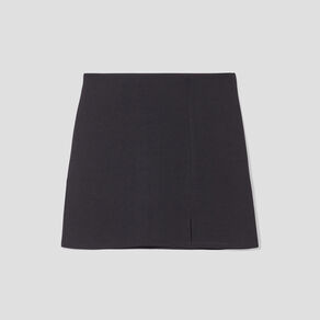 Jupe courte droite avec fente noir femme