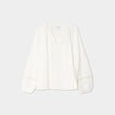 Blouse manches longues gaze de coton blanc femme grande taille