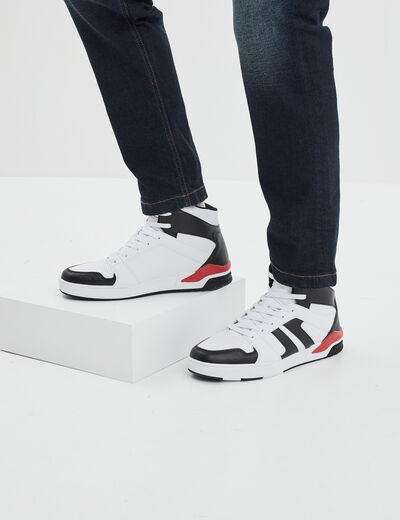Baskets montantes à lacets blanc homme