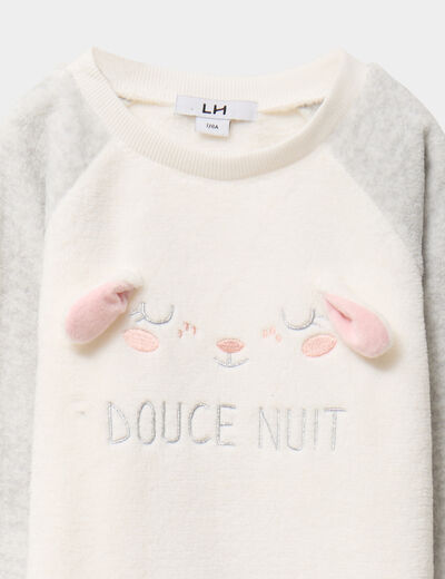 Ensemble pyjama t-shirt et pantalon blanc fille